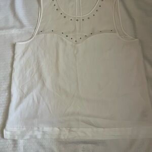 American Eagle Outfitters White Tank Top with Star Details